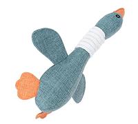 AMONIDA Squeaky Goose Interactive Chew Toy for Dogs Clear Sound Mini Playtime Lightweight Durable Cotton Linen Pet Supplies (Navy Blue)