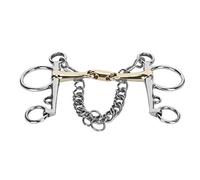 AMONIDA Stainless Steel Pelham Bit Double Jointed Durable Accessory for Riding Horses 4cm/1.6in - Beautiful Silicon Brass Connector