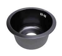 AMONIDA Stainless Steel Undermount Kitchen Sink, Compact Mini Round Design for Efficient Washing in Bars and Kitchens, 28cm Diameter, Heat and Rust Resistant (Nano Black)