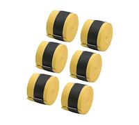 AMONIDA Tennis Racket Grip Tape 6Pcs Anti Skid PU Sweat Absorbing for Badminton Squash Rackets Fishing Rods and Bikes (Yellow)