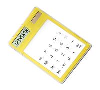 AMONIDA Touch Screen Solar Calculator Lightweight 8 Digit LCD for School Office Family Use (Yellow)