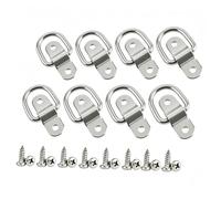 AMONIDA Trailer D Anchors, Surface Mount Tie Down Rings, 28 Mm, 8 Pack | 304 Stainless Steel, Seamless Welded, Heavy Duty, 1200 lb Capacity, with Screws for Trucks, Trailers, Boats and ATVs
