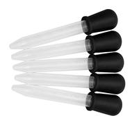 AMONIDA Transfer Pipettes 5ml Silicone Easy Clean for Crafting and Scientific Experiments Pack of 5 (Black)