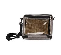 AMONIDA Transparent Bird Travel Bag Portable Carrier for Small Birds with Side Pockets Oxford Cloth Rattan 25x18x14.5cm (Grey)