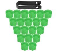 AMONIDA Universal 20Pcs Wheel Hub Covers Durable Lug Nut Caps for Car Tyre Protection ABS Material (Green)