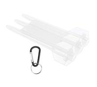 AMONIDA Universal Dart Box with Aluminium Alloy Hang Buckle Durable Storage Solution for Steel and Soft Tip Darts 17 X 8.5cm (Transparent White)