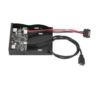 AMONIDA USB 3.2 Gen2 Front Panel Hub High-Speed 10Gbps 4 Ports for PC Floppy Drive Bay Installation, Rugged Iron Casing