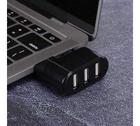 AMONIDA USB Hub 3-Port Docking Station, Lightweight Black Splitter for Laptop and Computer Accessories, Ideal for Printers and External Drives (Black)