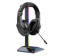 AMONIDA USB Wired Headset, RGB Gaming Headphone with Noise Cancelling Mic 7.1 Surround Sound for PC, Memory Foam Ear Cushions Comfortable Ergonomic Design (Black)