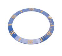 AMONIDA Watch Bezel Ring Unique Blue Circle with Gold Words Lightweight Material for Watch Accessories