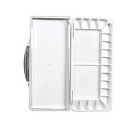 AMONIDA Watercolor Paint Palette Box, 18 Wells 2 Mixing Areas Palette, 1 Removable Tray for Artists, Ideal for Acrylic & Oil Painting