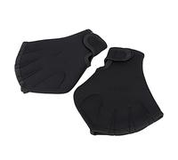 AMONIDA Webbed Gloves, Swimming Training Gloves with Adjustable Wrist Strap, Water Resistant for Diving Surfing Pool Workout, Neoprene Material (Black)