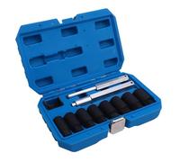 AMONIDA Wheel Lock Removal Kit, 10 Piece Durable Extraction Tool Set for Removing Rusted Bolts and Nuts, Fit for Cars and Trucks, Chrome Molybdenum Construction