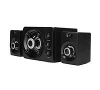 AMONIDA Wired 2.1 Stereo Speakers with RGB Lighting, USB Powered Subwoofer for Gaming and Multimedia, Compact and Easy to Use with PC and Laptop (New version black)