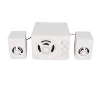 AMONIDA Wired 2.1 Stereo Speakers with RGB Lighting, USB Powered Subwoofer for Gaming and Multimedia, Compact and Easy to Use with PC and Laptop (New version white)
