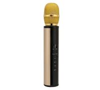 AMONIDA Wireless Karaoke Microphone, Handheld Vocal Mic Eliminates Original Sound Real-time Monitoring Noise Reduction Surround Sound Recording 32.8ft Range for Parties (Gold)