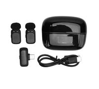 AMONIDA Wireless Lavalier Microphone, Noise Reduction Omnidirectional Pickup 70dB SNR 30m Range 30H Playtime, with AI Voice Modulation, for Phones Computers Laptops Cameras