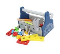 AMONIDA Wooden Educational Tool Set Realistic Building Box Kit for Kids, Safe and Durable Wooden Toddler Tools for Pretend Play (Star Tool Basket)