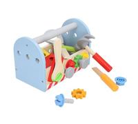 AMONIDA Wooden Educational Tool Set Realistic Building Box Kit for Kids, Safe and Durable Wooden Toddler Tools for Pretend Play (European Tool Basket)