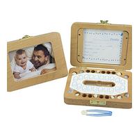 AMONIDA Wooden Storage Box for Baby Teeth with Accessories, Perfect Keepsake for Childhood Memories, Beech Material