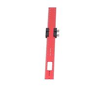 AMONIDA Woodworking Scribing Aluminum Alloy Pocket Slide Stop Ruler for Machining & Product Design, 12inch Red And Black Aluminum Alloy