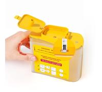 Amonior Sharps Container, Sharps Containers for Home Use Syringe Needle Sharps Disposal Container with Blade for Cutting Needle Hub (Yellow)