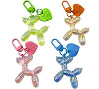 AMONO Jelly Star Balloon Dog Keychain, Cute Key Chain Bag Handbag Backpack Purse Aesthetic Charms Accessories