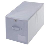 Amonsen 60L Extra Large Storage Box with Lid - Heavy Duty Foldable Organizer for Quilts, Comforters, Blankets & Seasonal Bedding | Dust-Proof Closet Container, Light Gray | Fits Wardrobe & Under Bed