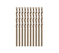 amoolo 3/32" inch Cobalt Drill Bits(10Pcs), M35 HSS Metal Jobber Length Twist Drill Bit Set for Hard Metal, Stainless Steel