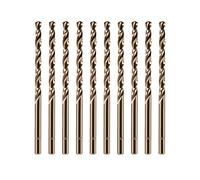 amoolo 9/64" inch Cobalt Drill Bits(10Pcs), M35 HSS Metal Jobber Length Twist Drill Bit Set for Hard Metal, Stainless Steel