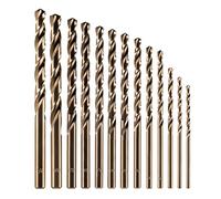 amoolo Cobalt Drill Bit Set (1.5-6.5mm,13Pcs), M35 HSS Metric Twist Drill Bit Set for Hard Metal, Stainless Steel, Cast Iron