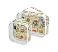 Amooorous 2 Pack Colored Tarot Cards clear decorative makeup and toiletry TSA approved portable makeup organizer bag travel essential Bolsa de almacenamiento, Colored tarot cards, One Size