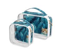 Amooorous 2 Pack Hide and Seek clear decorative travel bag toiletry TSA approved reusable makeup bag travel travel essential maquillaje para, hide and seek, One Size
