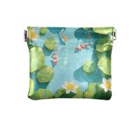 Amooorous 3d Pond Scenery Distinctive Fish and Flowers Women Leather Cash Wallet Convenient Makeup Period Bag for Men Women Travel, 3D Pond Scenery Distinctive Fish and Flowers, One Size