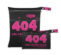 Amooorous 404 Error Life Not Found washable bathing suit bag 2 Pack travel essentials for baby with handles for travel, gym