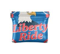 Amooorous 4th Of July Independence Day Black Bird Liberty Ride Women Men Leather Coin Purses Fancy Jewelry for Men Women Travel, 4th of July Independence Day black bird liberty ride, One Size