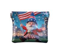 Amooorous 4th Of July Independence Day Cartoon Cute Red Dwarf Women's Small Leather Coin Purse Wallet Unique Mini Purse Wallet for Men Women Travel, 4th Of July Independence Day Cartoon cute red dwarf