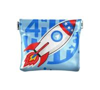 Amooorous 4th Of July Independence Day Red and Blue ROCKETS Women's Leather Coin Change Purse Cute Card Cases Money Organizers for Men Women Travel, 4th Of July Independence Day Red and blue ROCKETS