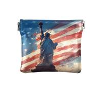 Amooorous 4th Of July Independence Day White Liberty Women Men Leather Coin Purses Fancy Card Key Organizers for Men Women Travel, 4th of July Independence Day White Liberty, One Size