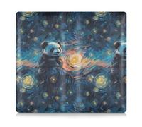 Amooorous A Panda under A Starry Sky Premium Leather Auto Registration Insurance & ID Card Holder Essential Wallet Case for any Car, Truck, Motorcycle, Trailer or Boat, A panda under a starry sky, One