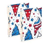 Amooorous A5 size 4th Of July Independence Dayred and Blue Ice Cream notebook college 8.3" x 5.7", hard cover school supplies for college 60 sheets for diary&to do list 2 pack