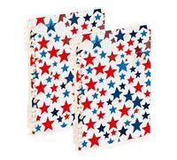 Amooorous A5 size American Flag Star ruled notebooks 8.3" x 5.7", wire-bound composition notebook wide ruled 60 sheets for school&office 2 pack