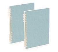 Amooorous A5 size Bright Blue Solid Color college notebooks 8.3" x 5.7", wire-bound subject notebooks college ruled 60 sheets for planner&business 2 pack
