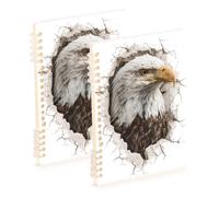 Amooorous A5 size Broken Wall Bird journal notebook 8.3" x 5.7", wire-bound spiral notebooks wide ruled 60 sheets for diary&to do list 2 pack