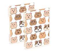 Amooorous A5 size Cartoon Cute Brown Hamster school notebook 8.3" x 5.7", wire-bound wide ruled spiral notebook 60 sheets for working&classroom 2 pack