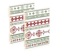 Amooorous A5 size Country Style Flower Pattern Red and Green bound notebook 8.3" x 5.7", sturdy subject college ruled spiral 60 sheets for working&classroom 2 pack