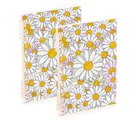 Amooorous A5 size Cute Cartoon Flower Daisies spiral notebooks 8.3" x 5.7", wire-bound subject spiral notebook college 60 sheets for travel&writing 2 pack