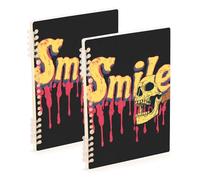 Amooorous A5 size Drip Style Death Skull college notebooks 8.3" x 5.7", wire-bound subject spiral notebook college 60 sheets for diary&to do list 2 pack