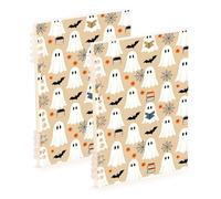 Amooorous A5 size Halloween White ghosts notebook wide ruled 8.3" x 5.7", sturdy wide ruled spiral notebook 60 sheets for diary&to do list 2 pack