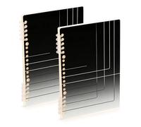 Amooorous A5 size Minimal Linear geometries notebook college 8.3" x 5.7", wire-bound subject spiral notebook wide 60 sheets for planner&business 2 pack